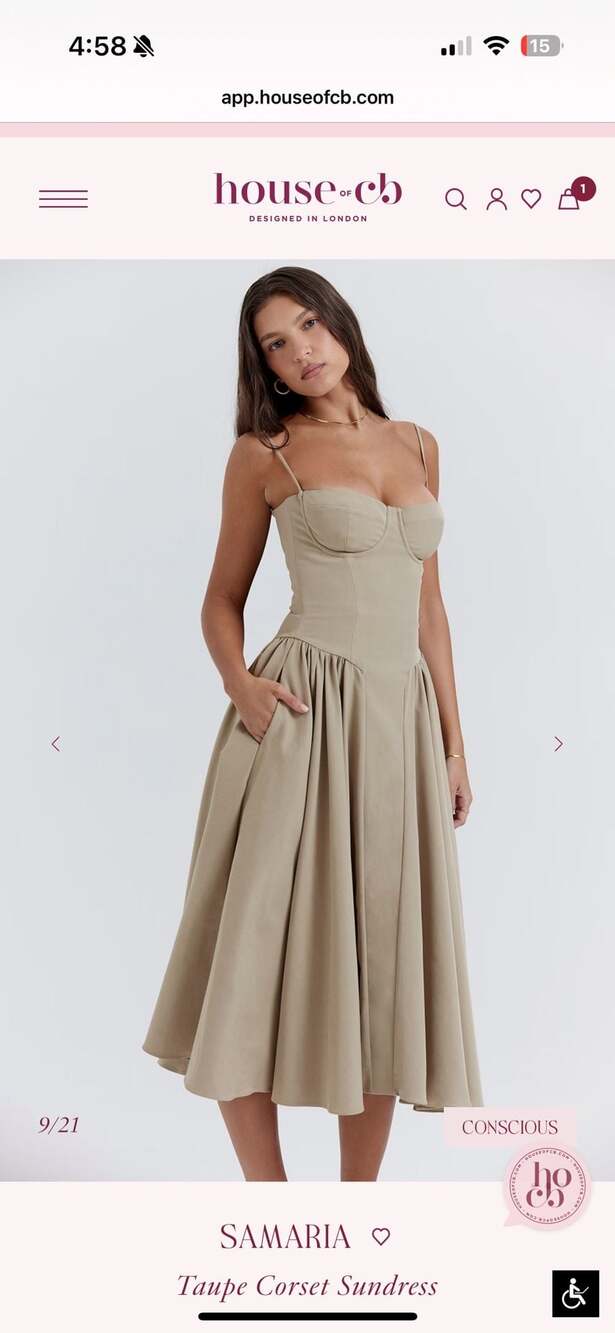 House of CB Samaria Taupe Corset Sundress